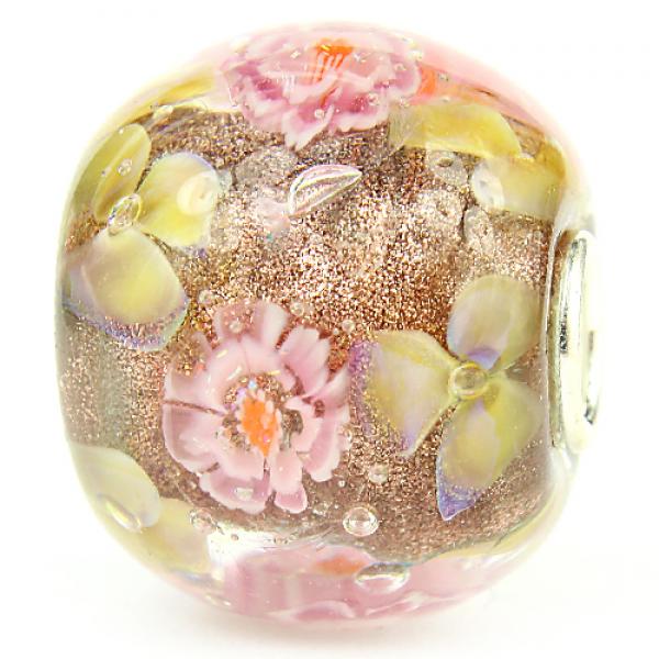 Golden Sunset Flowerworld - Elfbeads Glass